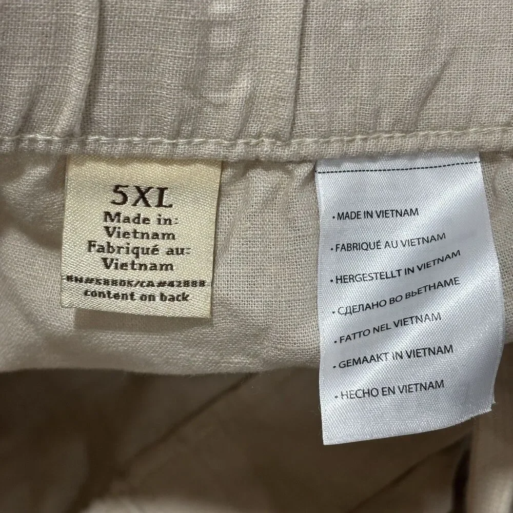 Island Passport Beige Linen Cotton Blend Shorts Men's size 5XL New NWT